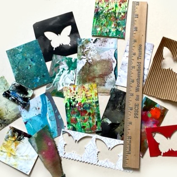 Junk Journal Pack 15+ Hand painted Pieces, Great for scrapbooking, collage - Picture 3 of 13